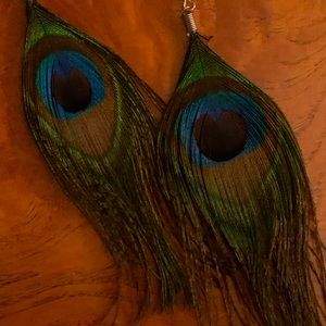 Peacock Feather Earrings 🦚